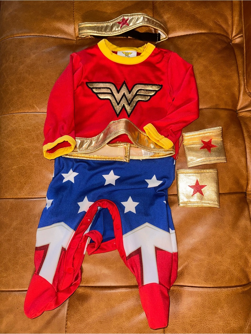 Wonder-Inspired Girls' Superhero Costume Set in Red, Blue & Gold